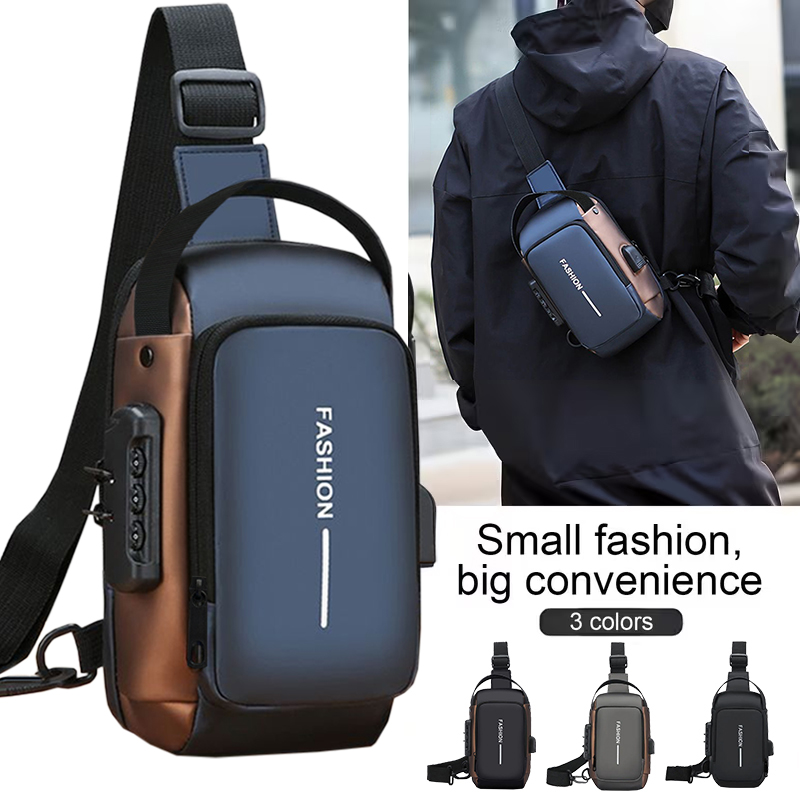 Hiking Backpack Waterproof - Lässige Wasserdichte Diebstahlsichere Umhängetasche Langlebiger Herren-Brustrucksack,