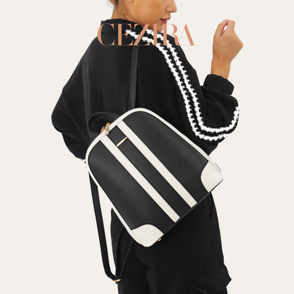 CR Fashion Gestreifter Patchwo – Fashion Backpack Women Bewertung und Preis
